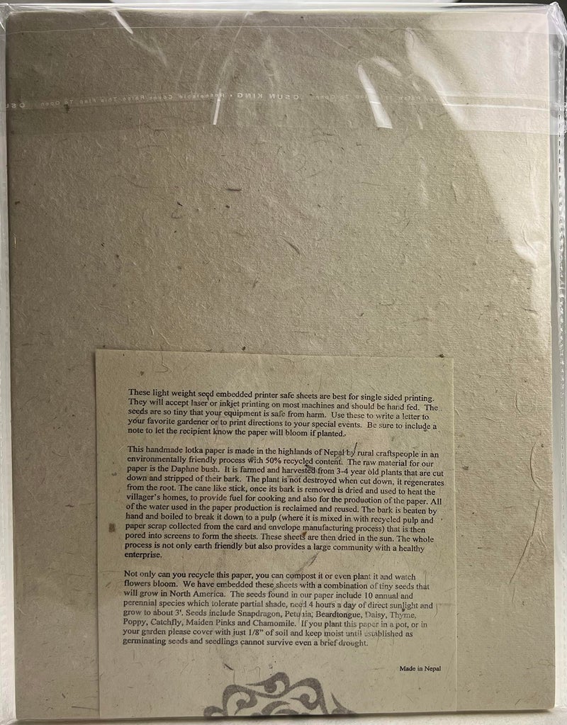 Of The Earth ورق طابعة لوكتا المعاد تدويره من الأرض مزروع ببذور الزهور البرية - 8.5" × 11" (عبوة 2 - 50 ورقة إجمالاً) - Image 2